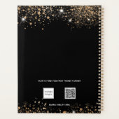 黒金ゴールドヒョウ動物グリッターモノグラム2023 プランナー手帳 (裏面)