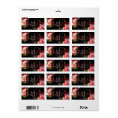 黒金ゴールドピンク結婚の花の唇弁ラベル ラベル (フルシート)