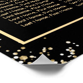 黒金ゴールドピンク結婚フローラの座席表12 ポスター (角)