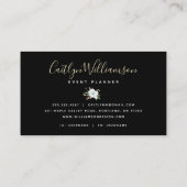 黒金ゴールドフローラ水色スクリプエレガントト 名刺 (裏面)