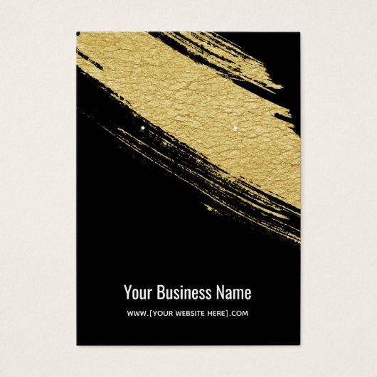 黒金ゴールドブラシイヤリングディスプレイカード (正面)