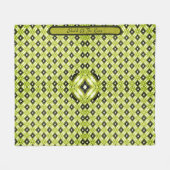 黒金ゴールドホワイトダイヤモンドパターン フリースブランケット (正面(横))