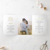 黒金ゴールドホワイトフォトクラウンモノグラム結婚ズ 三つ折りプログラム (内部)