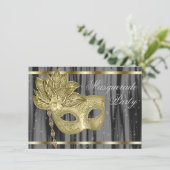 黒金ゴールドマスカレードパーティー 招待状 (スタンド正面)