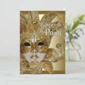 黒金ゴールドマスカレードパーティー 招待状 (スタンド正面)