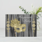 黒金ゴールドマスカレードパーティー 招待状 (スタンド正面)