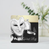 黒金ゴールドマスカレードパーティー 招待状 (スタンド正面)