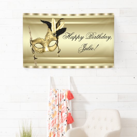 黒金ゴールドマスカレードパーティー 横断幕 (インサイチュ)