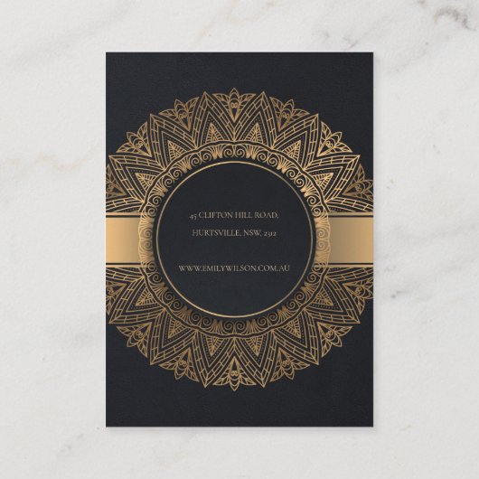 黒金ゴールドマンクラシックダ華美ラネックレスディスプレイ 名刺 (裏面)