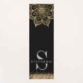 黒金ゴールドマンダラモカスタムノグラム ヨガマット (正面)