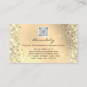 黒金ゴールドメイクアップグリッターまばたきカスタムロゴQR 名刺 (裏面)