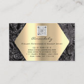 黒金ゴールドメイクアップグリッター六方丸まつ 名刺 (裏面)
