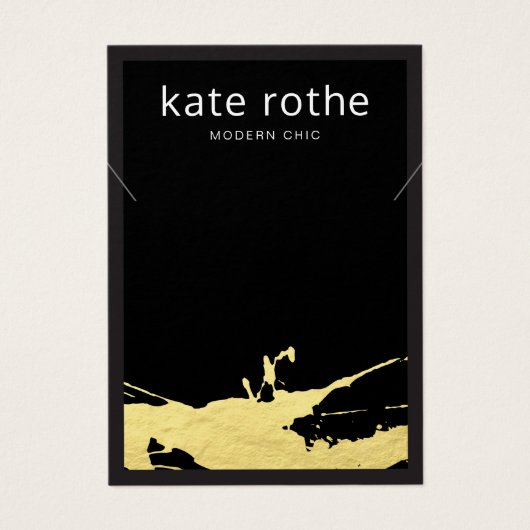 黒金ゴールドモダンスパッタネックレス表示カード (正面)