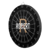 黒金ゴールドモノグラム名 ダーツボード (正面右)