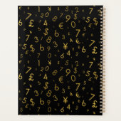 黒金ゴールドラグジュアリー番号通貨記号パターン プランナー手帳 (裏面)