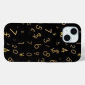 黒金ゴールドラグジュアリー番号通貨記号パターン Case-Mate iPhoneケース (裏面 (横))