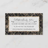 黒金ゴールドレトロアールデコ幾何（ばちゃばちゃ）跳ねる 割引カード (裏面)