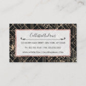 黒金ゴールドレトロアールデコ幾何（ばちゃばちゃ）跳ねる 名刺 (裏面)