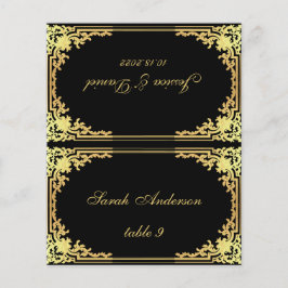 黒金ゴールドヴィンテージ印刷名結婚の座席表