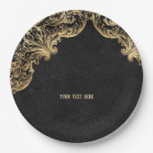 黒金ゴールドヴィンテージ華美金ゴールド ペーパープレート (正面)
