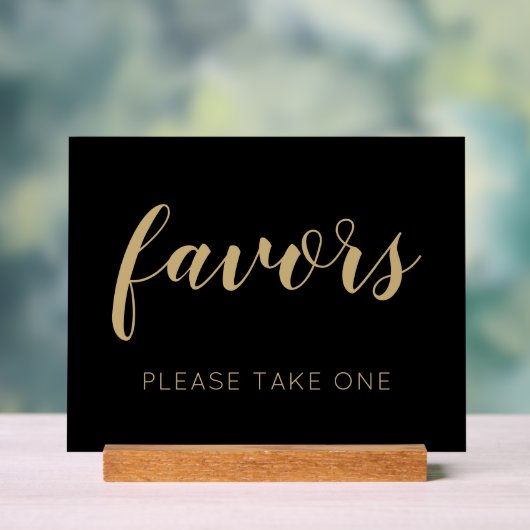 黒金ゴールド一つ結婚式の引き出物 アクリルサイン (ニュートラル)