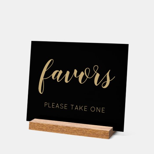 黒金ゴールド一つ結婚式の引き出物 アクリルサイン (傾斜)