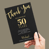 黒金ゴールド任意の年齢の誕生日パーティーサンキューカード 招待状