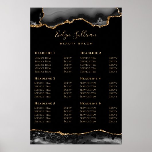 黒金ゴールド価格表ポスター ポスター (正面)