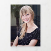 黒金ゴールド写真卒業パーティー 三つ折り招待状 (カバー)