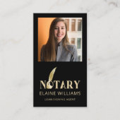 黒金ゴールド写真QR公証人ローン署名業者 名刺 (正面)