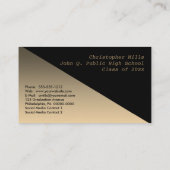 黒金ゴールド卒業写真カードの挿入 コーリングカード (裏面)