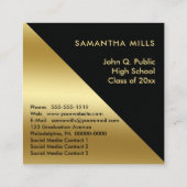 黒金ゴールド卒業写真カードの挿入 コーリングカード (裏面)