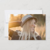 黒金ゴールド卒業写真サンキューカード サンキューカード (裏面)