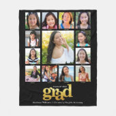 黒金ゴールド卒業K-12フォトコラージュモダン フリースブランケット (正面)