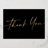 黒金ゴールド又は銀実在箔サンキューカード 箔招待状 (正面)