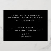 黒金ゴールド又は銀実在箔サンキューカード 箔招待状 (裏面)