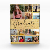 黒金ゴールド大学院大学院卒業写真ブロック フォトブロック (正面)