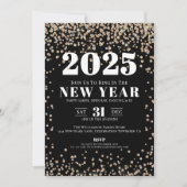 黒金ゴールド大晦日パーティー 招待状 (正面)