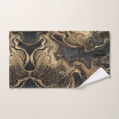 黒金ゴールド大理石かわいらし ハンドタオル (ハンドタオル)
