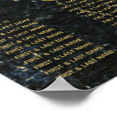 黒金ゴールド大理石アールデコ結婚のシーティングチャート ポスター (角)