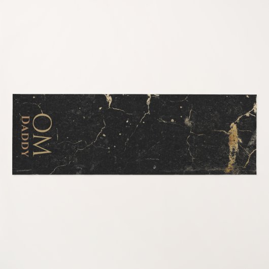 黒金ゴールド大理石パターンOMヨガパーソナライズされたマット ヨガマット (正面(横))