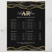 黒金ゴールド大理石瑪瑙美しいサロン価格表 (正面)