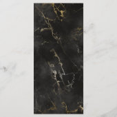 黒金ゴールド大理石結婚瑪瑙のメニューカード メニュー (裏面)