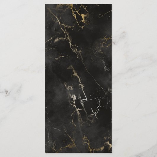 黒金ゴールド大理石結婚瑪瑙のメニューカード メニュー (裏面)