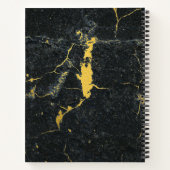 黒金ゴールド大理石3文字モノグラムアールデコ ノートブック (裏面)