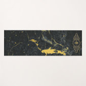 黒金ゴールド大理石3文字モノグラムアールデコ ヨガマット (正面(横))