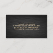 黒金ゴールド大理石 |ダークメタリックブラシ 名刺 (裏面)