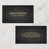 黒金ゴールド大理石 |ダークメタリックブラシ 名刺 (正面/裏面)