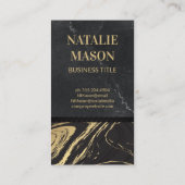 黒金ゴールド大理石 | 刻印モノグラム | スレート 名刺 (裏面)
