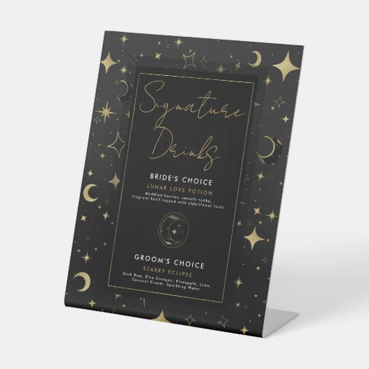 黒金ゴールド天月スターシグネチャードリンク 台座サイン (正面)